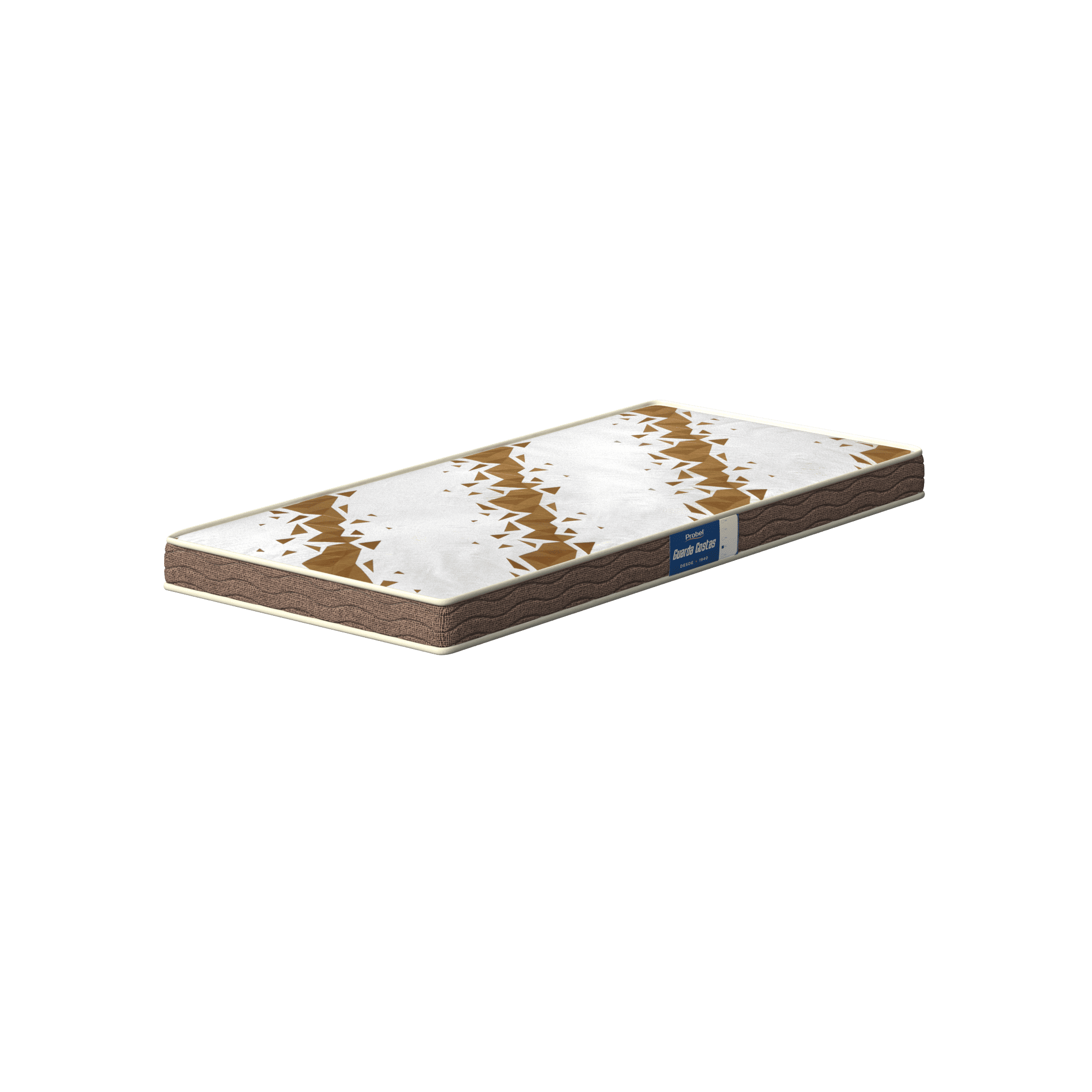 Colchão Solteiro Espuma D23 Guarda Costas Probel 12cm Branco/Bege(88x188x12cm)